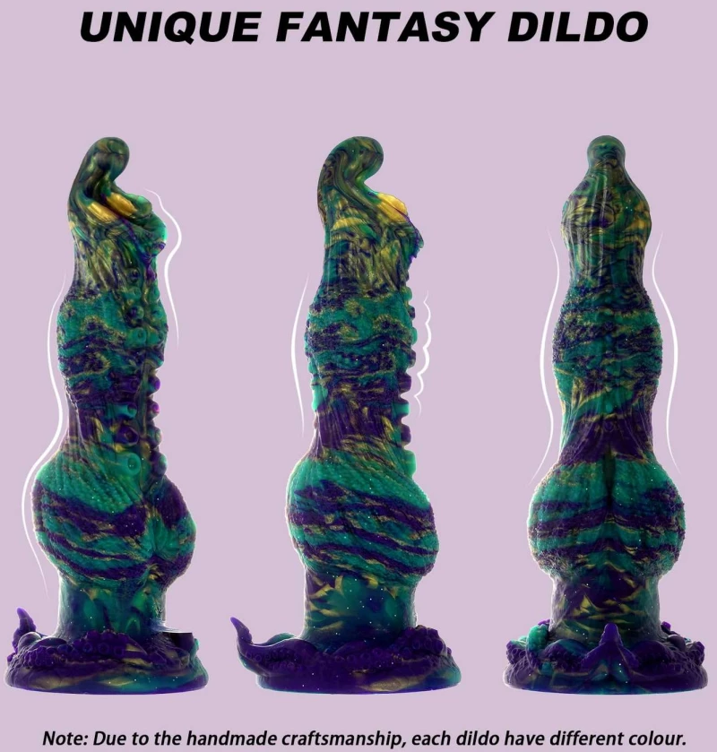 Dildo Σιλικόνης Που Εκσπερματίζει Με Διογκωμένο Κεφάλι Monster Silicone Ejaculating Dildo With Protruded Tip - Πράσινο
