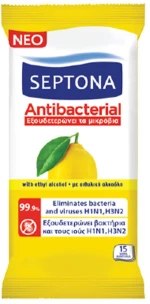SEPTONA antibacterial λεμόνι 15τεμαχια