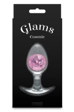 Cosmic Glams - Plug Medium - Πρωκτική Σφήνα Υγρής Σιλικόνης με Γυάλινη Μπίλια - Ροζ