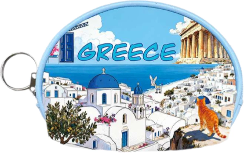 Πορτοφόλι Souvenir μπρελόκ mini - PVC - Greece - 10*8*3cm - 871776