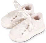 Babywalker Δετό Σνίκερ Γκλίτερ Ύφασμα EXC5856 Λευκό
