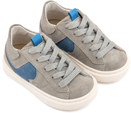 Babywalker Δίχρωμο Sneaker Δετό EXC8002 Γκρι Μπλε Ρουά