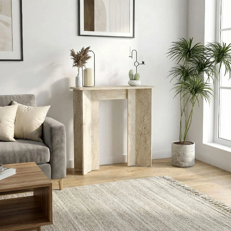 Κονσόλα Mara χρώμα travertine 90x29,6x91,8εκ.