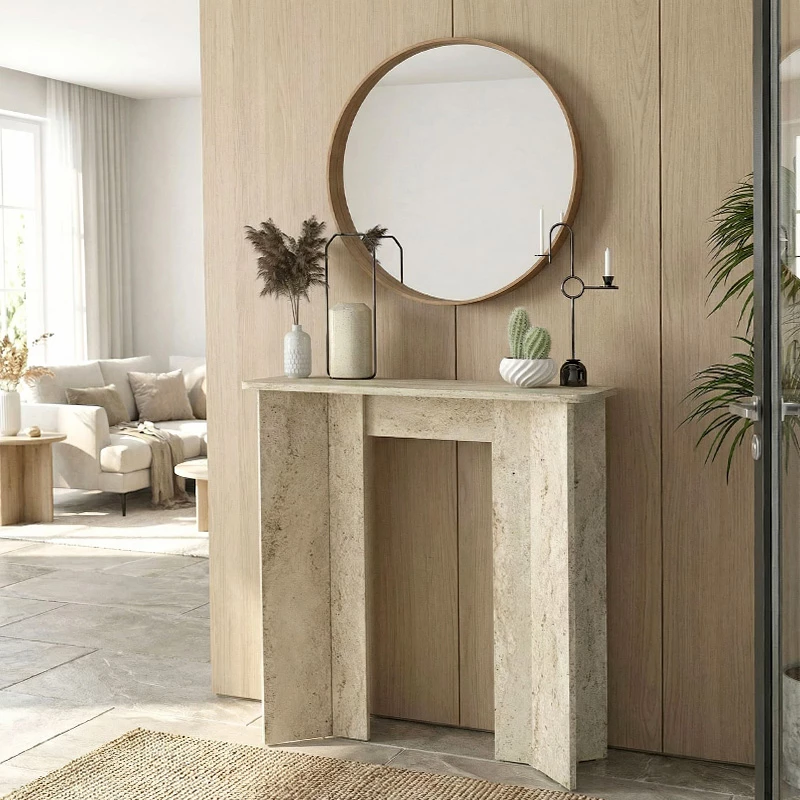Κονσόλα Mara χρώμα travertine 90x29,6x91,8εκ.