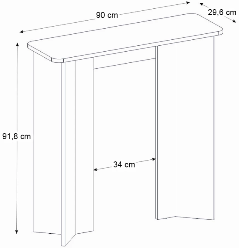 Κονσόλα Mara χρώμα travertine 90x29,6x91,8εκ.