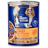 OPTIVITAL Chunks with turkey and carrots in gravy - wet dog food - 415g