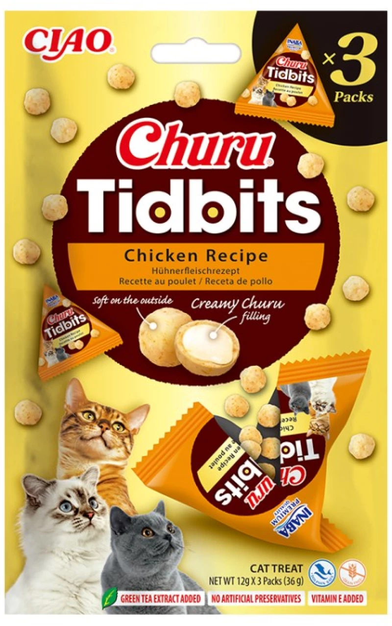 INABA Churu Tidbits Chicken - cat treats - 3x12g