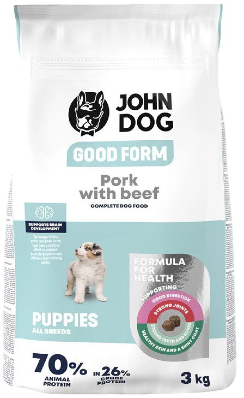 JOHN DOG Good Form Junior Pork with beef - dry dog food - 3kg