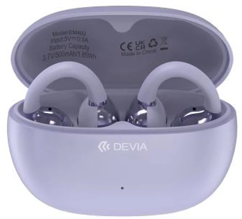 True Wireless Ακουστικά Bluetooth Devia EM402 OWS Pro2 Clip-On Μωβ
