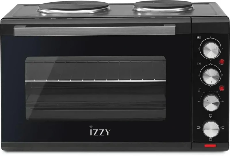 Φουρνάκι Ηλεκτρικό Izzy 228836 IZ-8015  48lt με 2 Εστίες Μαύρο