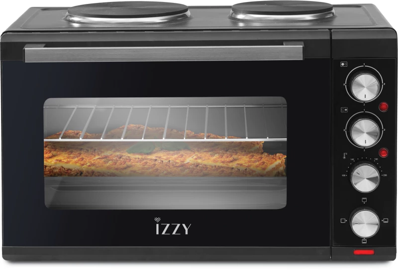 Φουρνάκι Ηλεκτρικό Izzy 228836 IZ-8015  48lt με 2 Εστίες Μαύρο