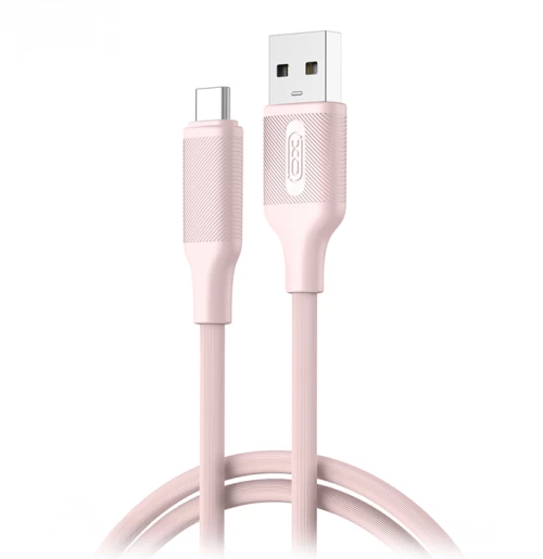 XO 249-0166 USB 2.0 Cable USB-C male - USB-A Ροζ 1m