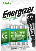 Energizer 016-5233 Extreme Επαναφορτιζόμενες Μπαταρίες AAA Ni-MH 800mAh 1.2V 4τμχ