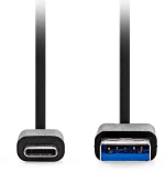 Nedis 233-2500 USB 3.2 Cable USB-C male - USB-A 15W Ασημί 1m (CCGL61600BK10)