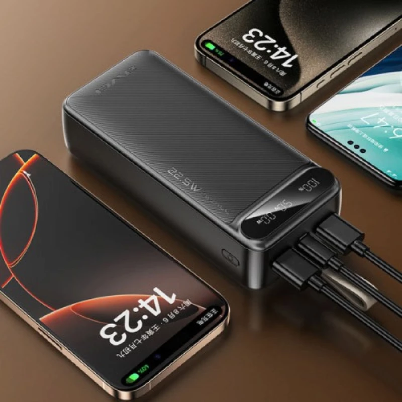 Awei PA-12 Power Bank 30000mAh 22.5W  Quick Charge 3.0 Μαύρο