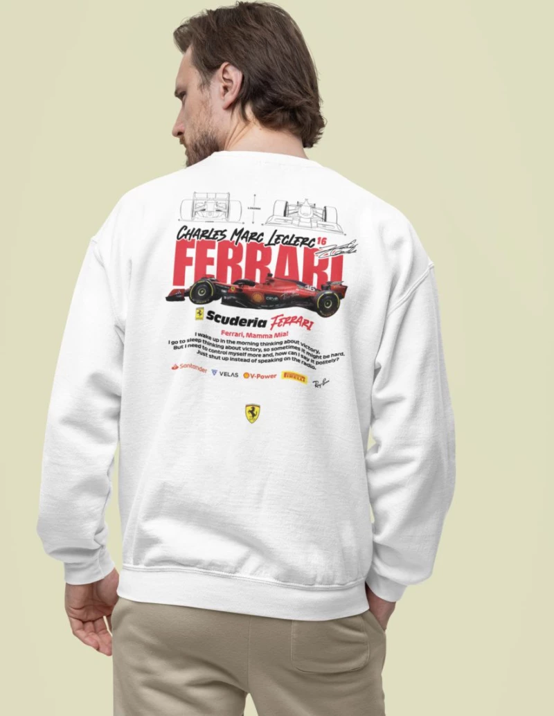 Leclerc x Ferrari Φούτερ - WHITE