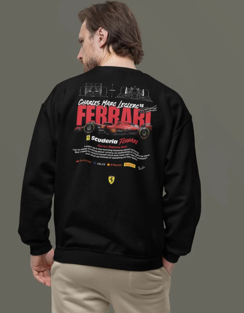 Leclerc x Ferrari Φούτερ - WHITE