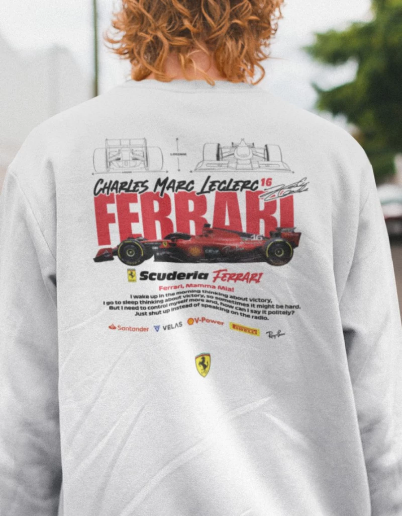 Leclerc x Ferrari Φούτερ - WHITE