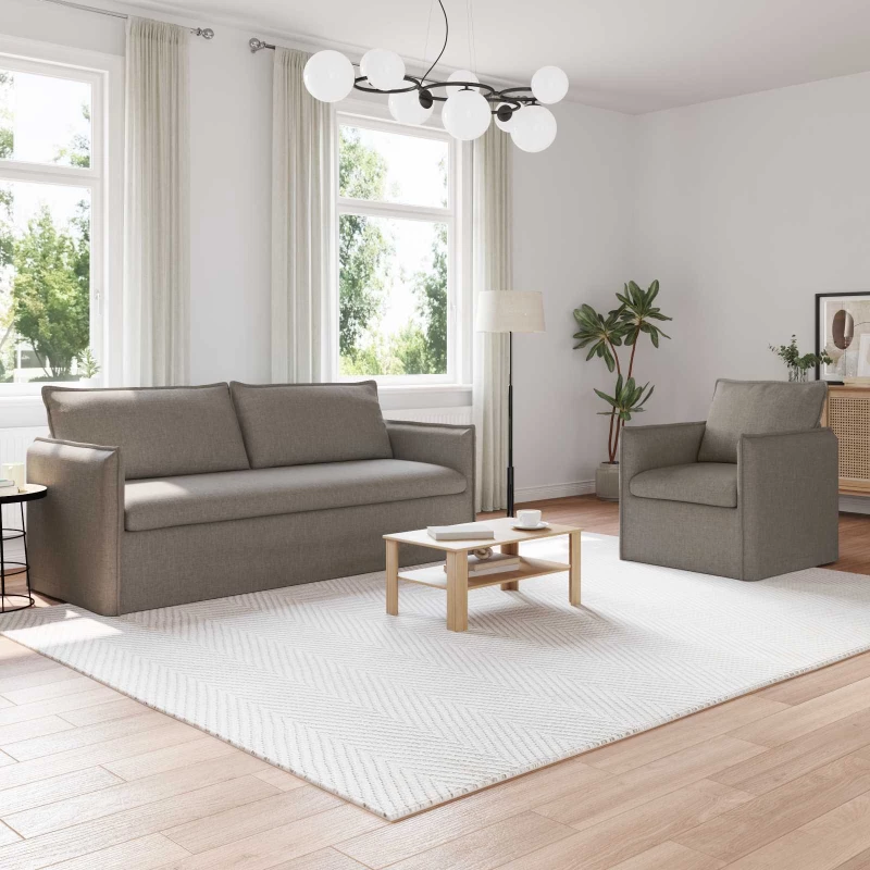 Καναπές 180cm 2 pcs Taupe Μέταλλο Taupe 3407615
