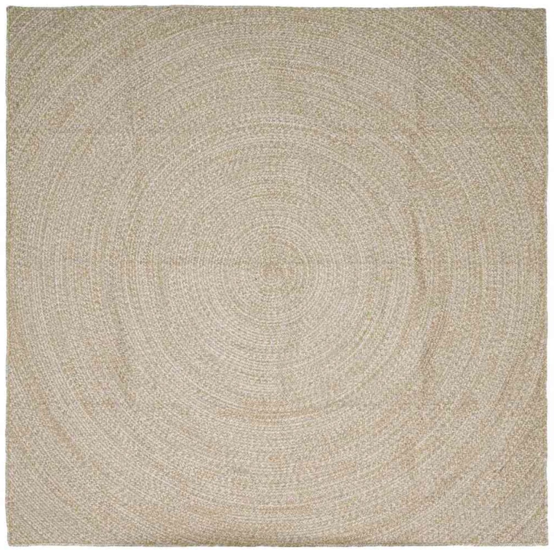 Χαλί Φυσικό και Λευκό 240 x 240 cm Γιούτα Λευκό 42010610