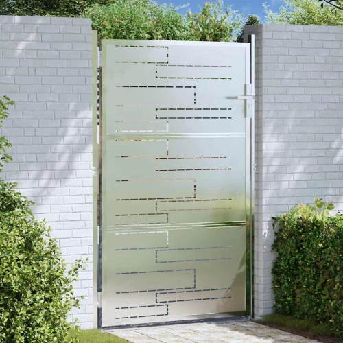 Πύλη Κήπου με κλειδαριά Ασημί 100 x 125 cm Ανοξείδωτο ατσάλι Ασήμι 3402578