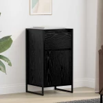 Πλαϊνό γραφείο με συρτάρι Μαύρη Οξυά 81 x 36 x 150.5 εκ. Μαύρο 886582