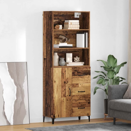 Highboard Παλιό Ξύλο 69,5 x 34 x 180 εκ. Επεξεργασμένο ξύλο Καφέ 3415715