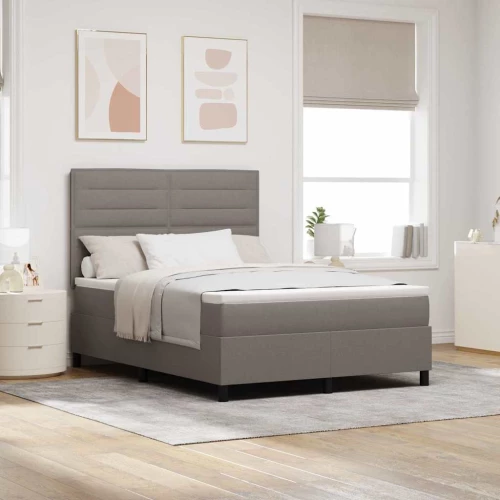 Κρεβάτι με ελατήρια με στρώμα με led Taupe 140 x 200 cm ύφασμα Taupe 3342799