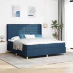 Κρεβάτι με ελατήρια με στρώμα Μπλε 140 x 200 cm ύφασμα Μπλε 3343650