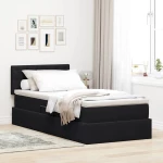 Κρεβάτι Αποθήκης με στρώμα Μαύρο 90 x 190 cm Βελούδο Μαύρο 3370847