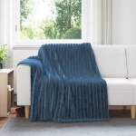 Ριχτάρια 6 pcs Σκούρο μπλε 200 x 150 cm Μαλλί Ναυτικό μπλε 42016882