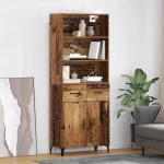 Highboard Παλιό Ξύλο 69,5 x 34 x 180 εκ. Επεξεργασμένο ξύλο Καφέ 3415644
