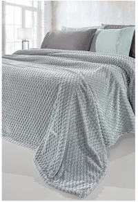 Σετ Κουβέρτα Fleece Υπέρδιπλη και Μαξιλαροθήκη Διακόσμησης Guy Laroche Smoothie Silver 220x240