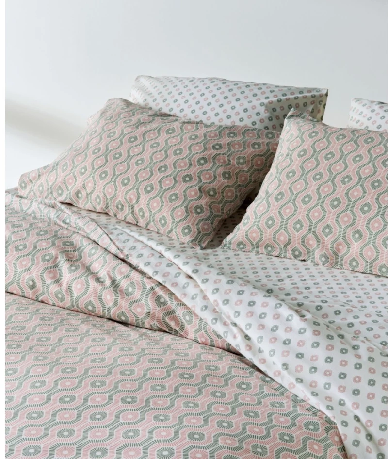 Κουβερλί Μονό Kentia Trubi 14 Green- Pink- White 160x240