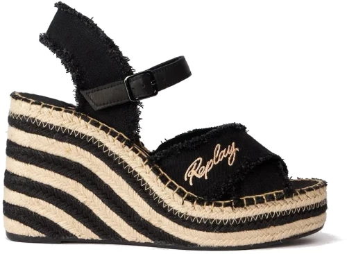 Replay Woman Jess Cross Wave Wedge Sandals