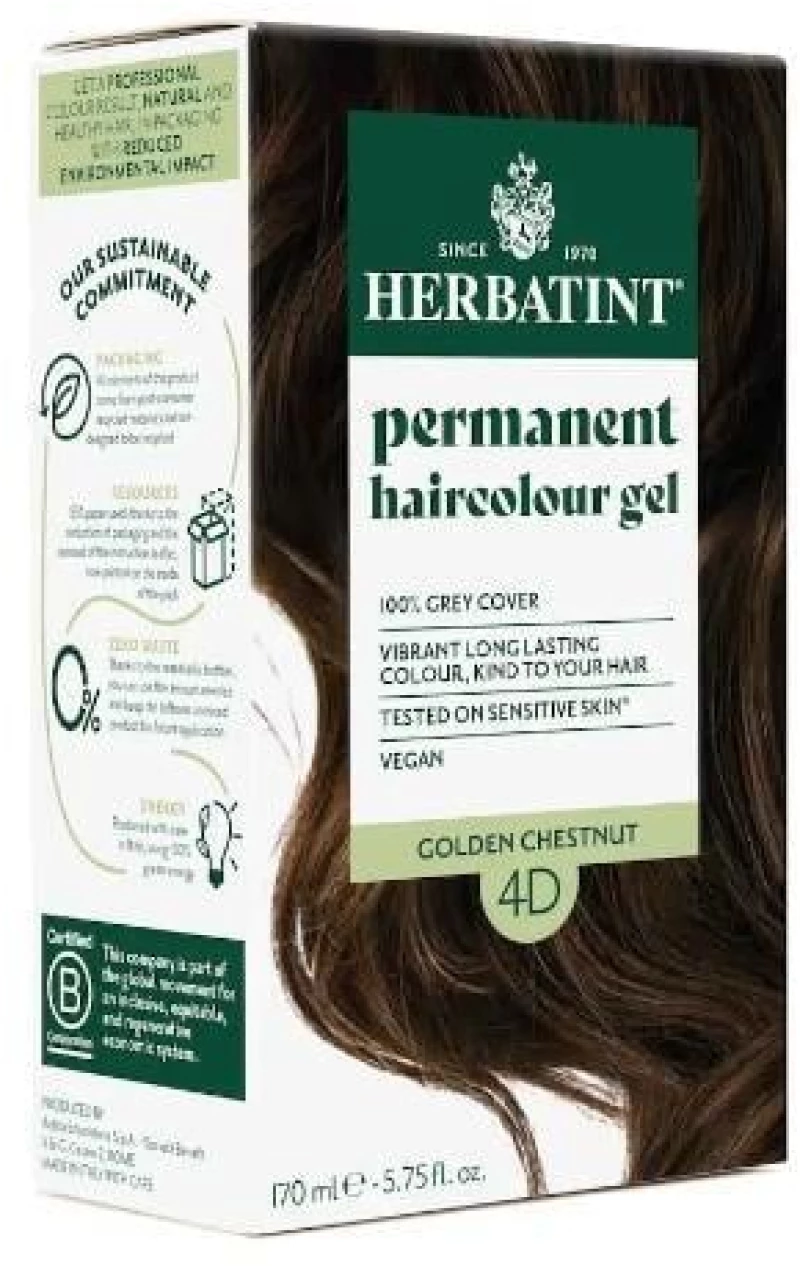 HERBATINT Βαφή Μαλλιών 4D Καστανό Χρυσαφί 170ml