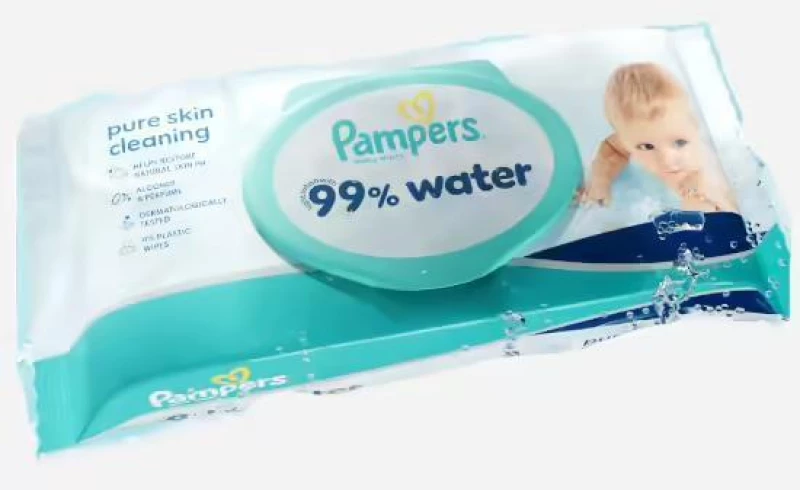 PAMPERS Aqua Pure 99% Water Baby Wipes 60 Tεμάχια
