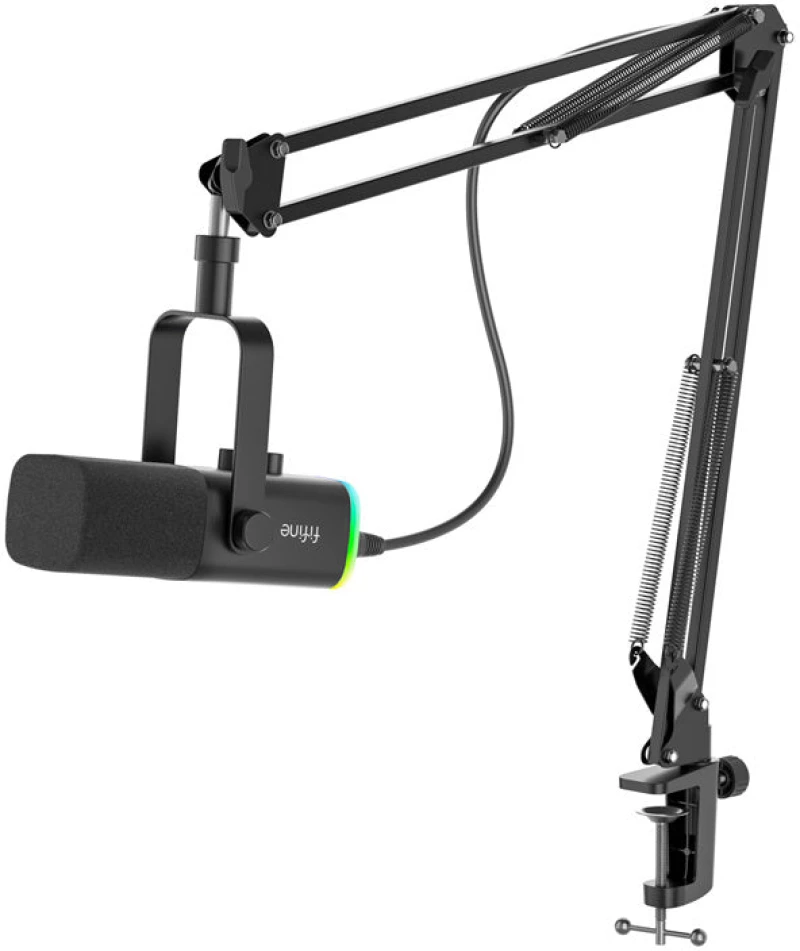 Fifine Gaming microphone AM8T with boom arm (black)