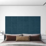 vidaXL Κεφαλάρι Τοίχου 12 pcs Μπλε 30 x 15 cm Βελούδο