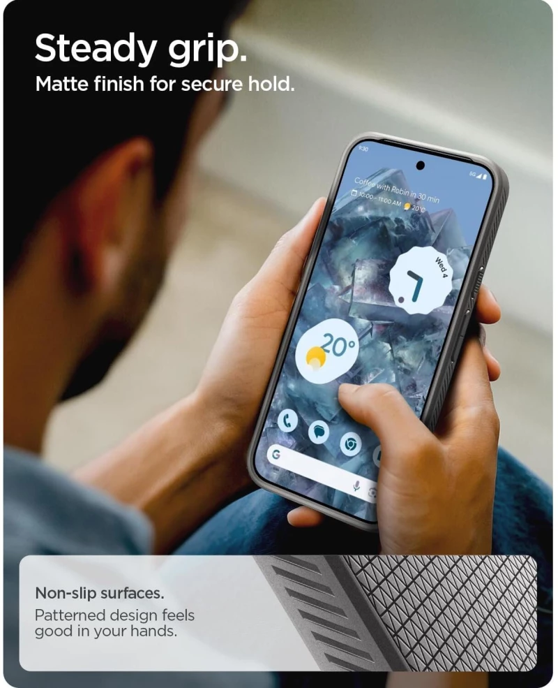 Θήκη Google Pixel 10 / 10 Pro Spigen Liquid Air MagFit Σιλικόνης με MagSafe Qi2 - Marble Gray (ACS09697)