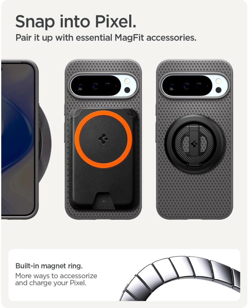 Θήκη Google Pixel 10 / 10 Pro Spigen Liquid Air MagFit Σιλικόνης με MagSafe Qi2 - Marble Gray (ACS09697)