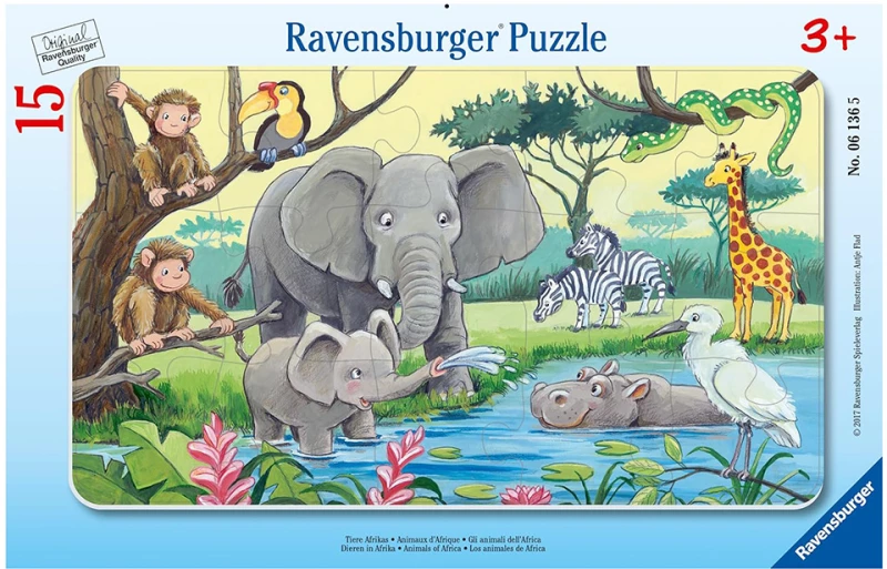 RAVENSBURGER ΠΑΖΛ ΚΑΡΤΕΛΑ 15 τεμ. ΖΩΑ ΤΗΣ ΑΦΡΙΚΗΣ (#06136)
