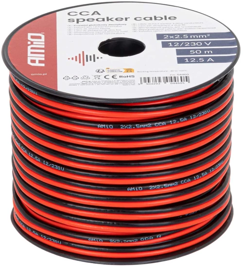 Amio - Δίδυμο Καλώδιο CCA 2×2,5mm² 50m - 1 τεμ. (04460/AM)