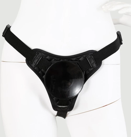 Δερμάτινη Ζώνη Strap On Για Ομοιώματα Με Βεντούζα Leather Strap On Harness For Suction Cup DIldos - Μαύρη