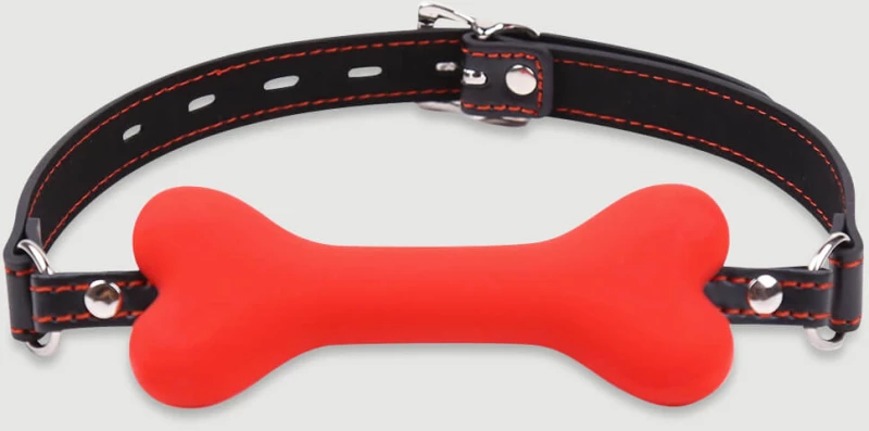 Φίμωτρο Με Κόκκαλο Σιλικόνης & Κλειδαριά Bone Gag With Lock – Κόκκινο