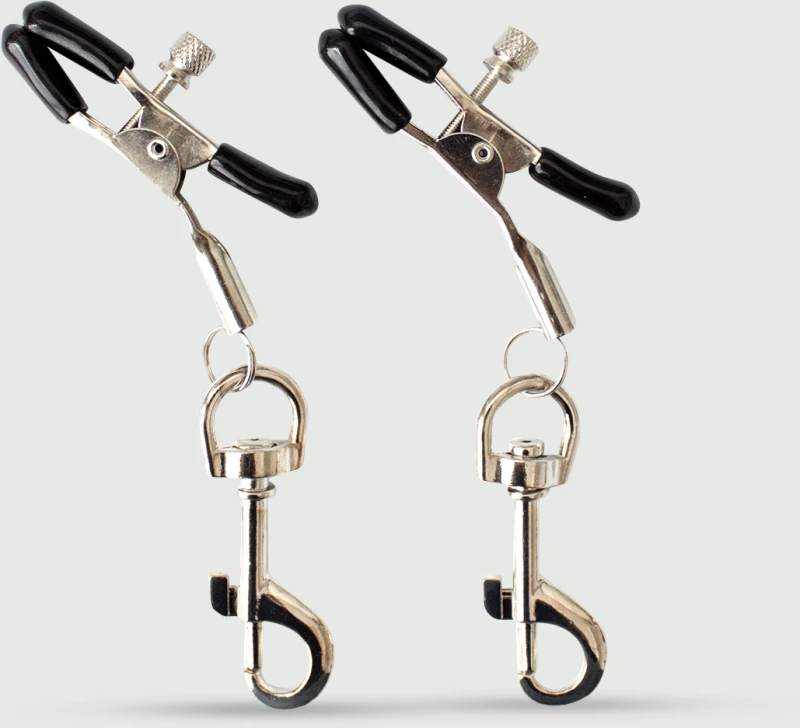 Σφιγκτήρες Θηλών Με Μεταλλικούς Γάντζους Nipple Clamps With Metal Hooks – Ασημί