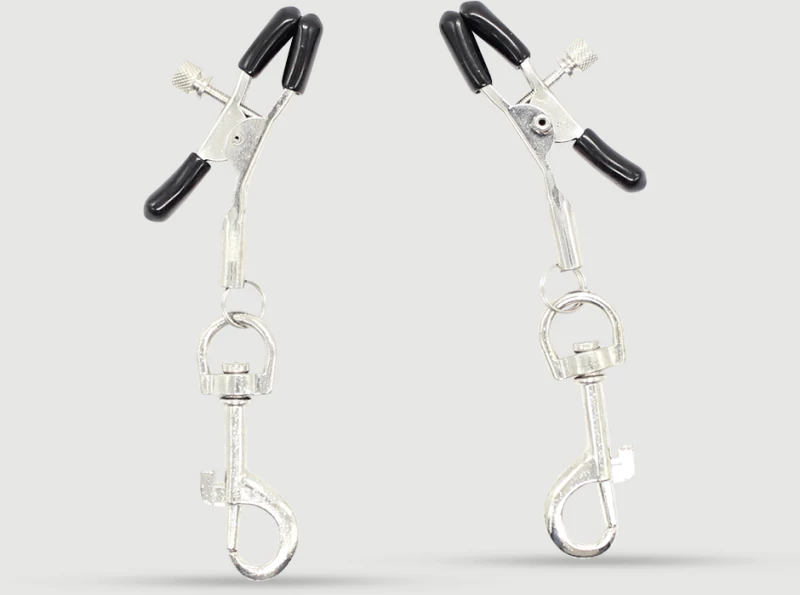 Σφιγκτήρες Θηλών Με Μεταλλικούς Γάντζους Nipple Clamps With Metal Hooks – Ασημί