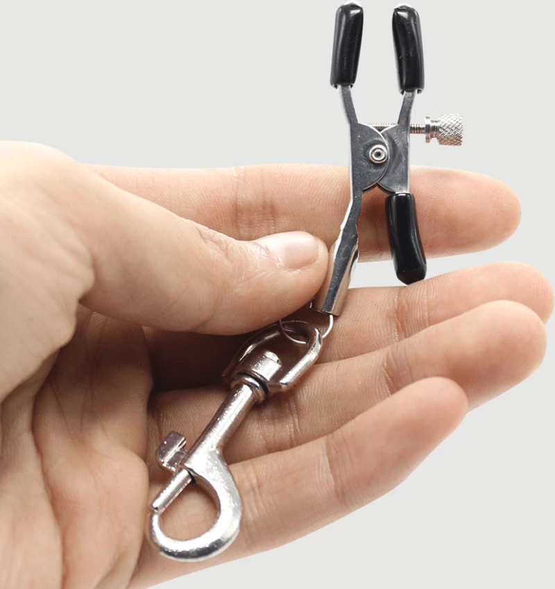 Σφιγκτήρες Θηλών Με Μεταλλικούς Γάντζους Nipple Clamps With Metal Hooks – Ασημί