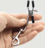 Σφιγκτήρες Θηλών Με Μεταλλικούς Γάντζους Nipple Clamps With Metal Hooks – Ασημί