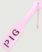 Δερμάτινο Paddle Με Ανάγλυφο PIG Leather Paddle With PIG Imprint – Ροζ